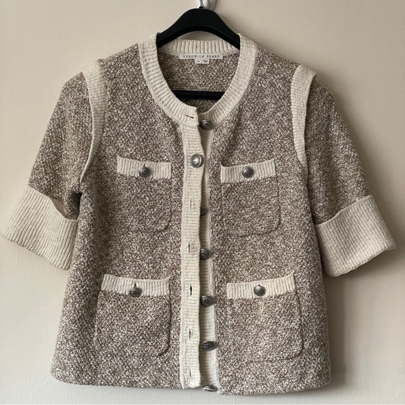Veronica Beard Kaufman Knit Tweed Jacket Short Sleeve Corporate Preppy Ladylike - Picture 10 of 14